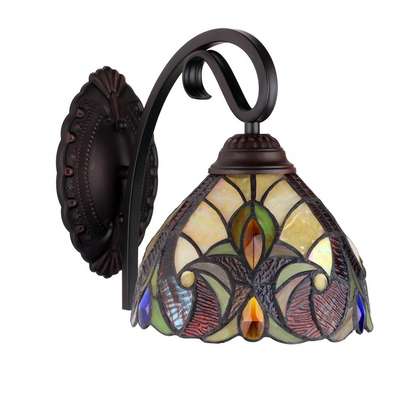 ADIA Victorian-Style 1-Light Dark Bronze Finish Wall Sconce 8" Shade