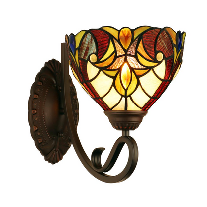 ADIA Victorian-Style 1-Light Dark Bronze Finish Wall Sconce 8" Shade