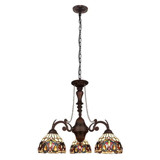 SERENITY Victorian-Style 3-Light Dark Bronze Finish Mini Chandelier 24" Wide