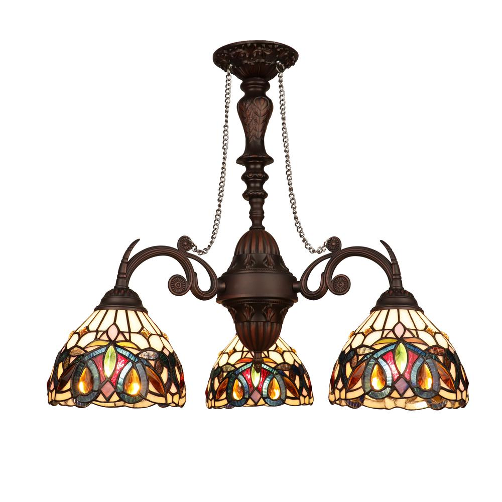 SERENITY Victorian-Style 3-Light Dark Bronze Finish Mini Chandelier 24" Wide