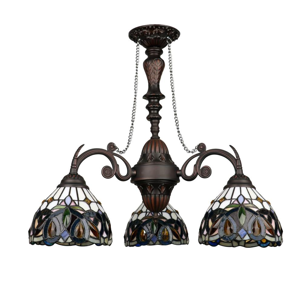 SERENITY Victorian-Style 3-Light Dark Bronze Finish Mini Chandelier 24" Wide