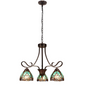 Victorian-Style 3-Light Antique Dark Bronze Finish Mini Chandelier 25" Wide