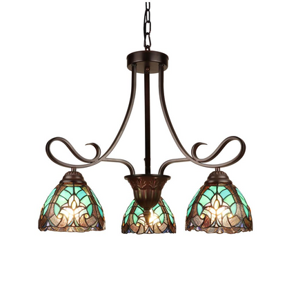 Victorian-Style 3-Light Antique Dark Bronze Finish Mini Chandelier 25" Wide