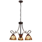 Victorian-Style 3-Light Antique Dark Bronze Finish Mini Chandelier 25" Wide