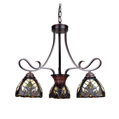 Victorian-Style 3-Light Antique Dark Bronze Finish Mini Chandelier 25" Wide