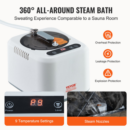 VEVOR Portable Personal Steam Sauna Spa Tent with 2L 1000 Watt Steam Generator