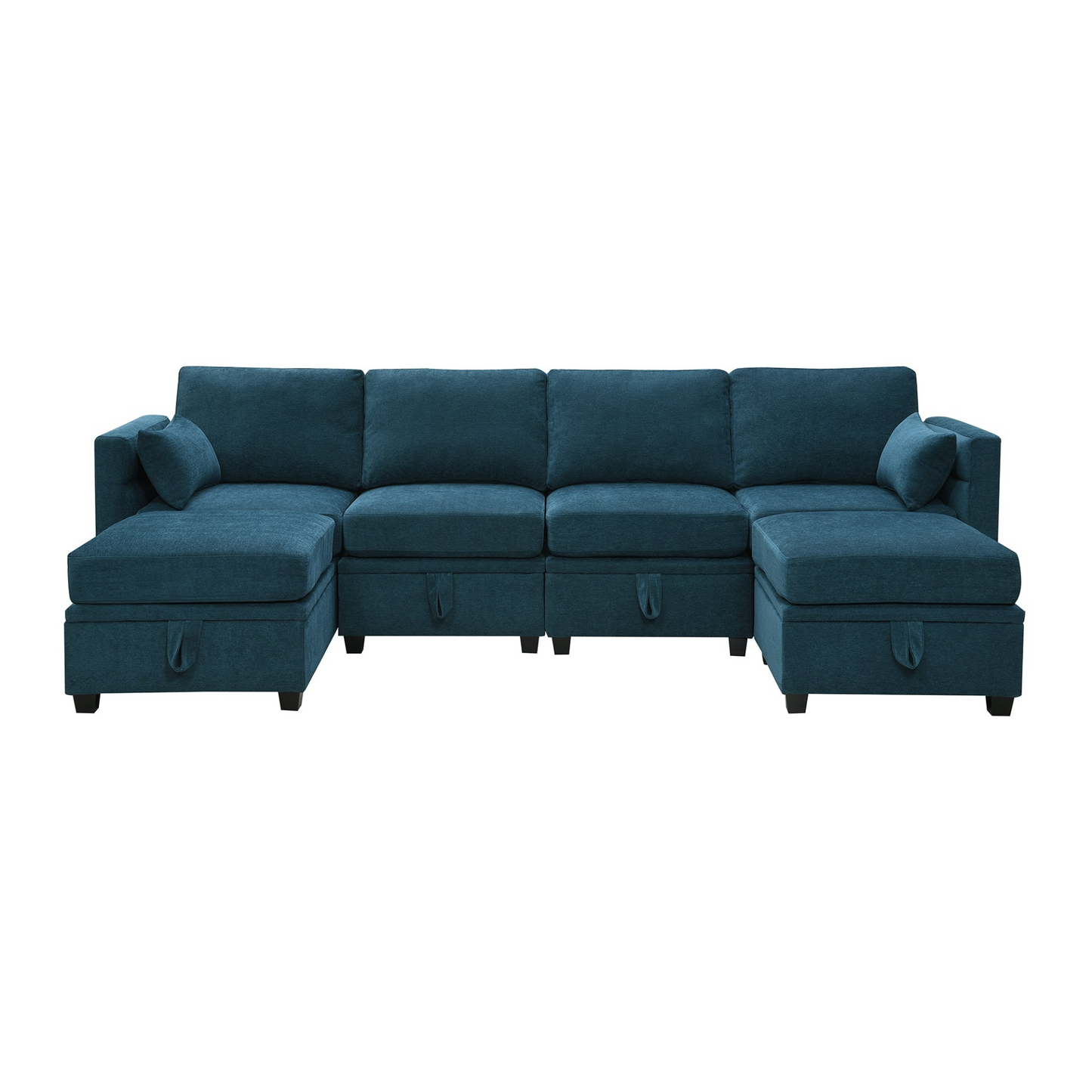 Upgrade Your Living Space with the 109x54.7" Chenille Modular Sectional Sofa - U Shaped Couch | Adjustable Armrests | 6 Seat Reversible Sofa Bed with Storage Seats