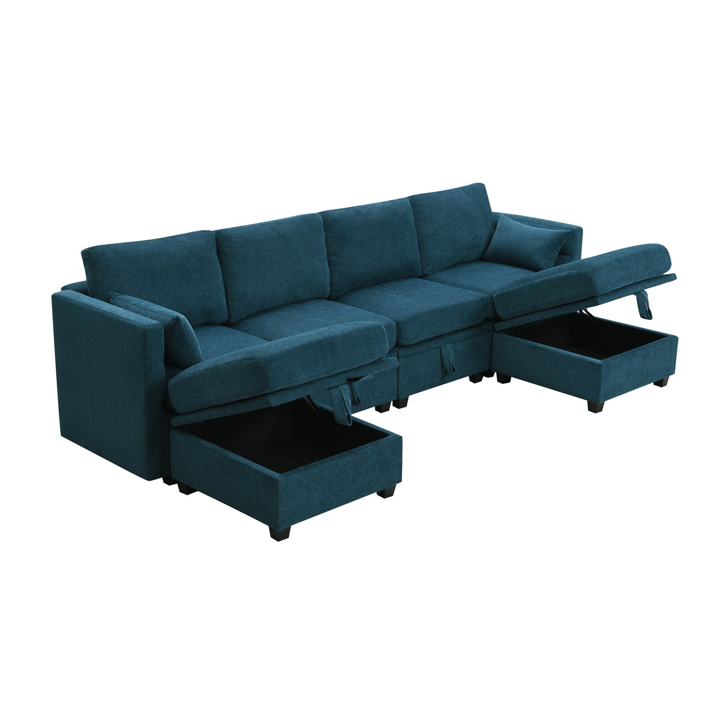 Upgrade Your Living Space with the 109x54.7" Chenille Modular Sectional Sofa - U Shaped Couch | Adjustable Armrests | 6 Seat Reversible Sofa Bed with Storage Seats