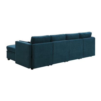 Upgrade Your Living Space with the 109x54.7" Chenille Modular Sectional Sofa - U Shaped Couch | Adjustable Armrests | 6 Seat Reversible Sofa Bed with Storage Seats