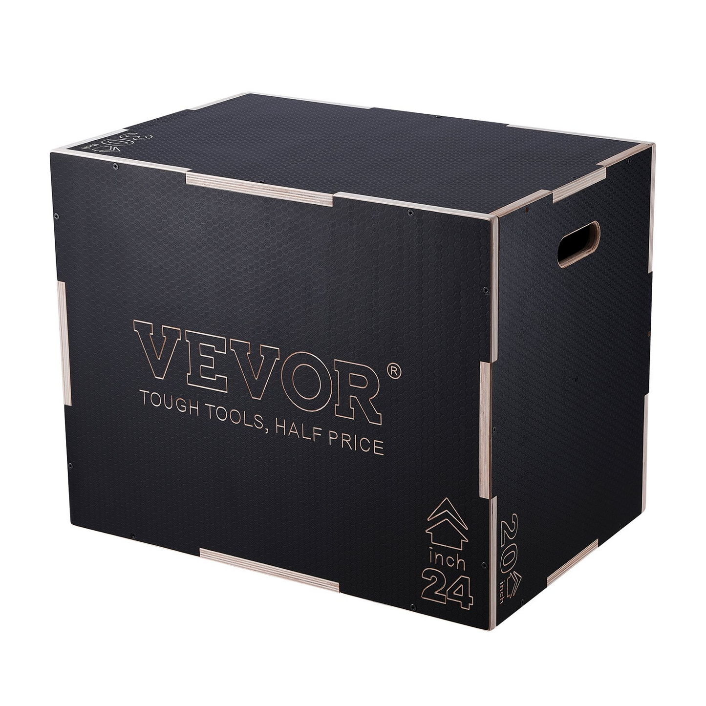 VEVOR 3 in 1 Plyometric Jump Box, 30/24/20 Inch Wooden Plyometric Box