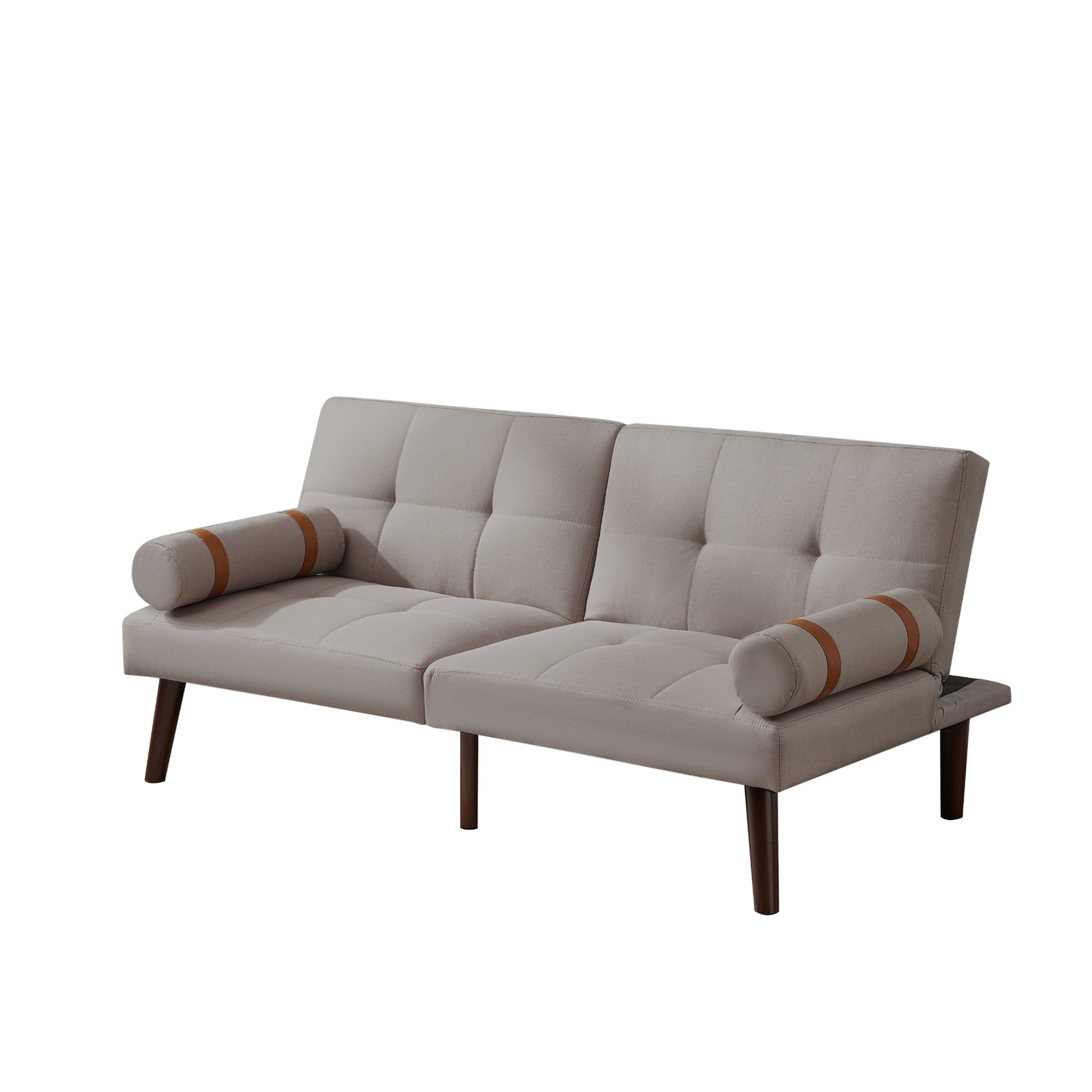 Convertible Sofa Bed Futon with Solid Wood Legs - Light Grey | Comfortable and Versatile