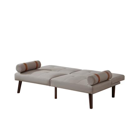 Convertible Sofa Bed Futon with Solid Wood Legs - Light Grey | Comfortable and Versatile