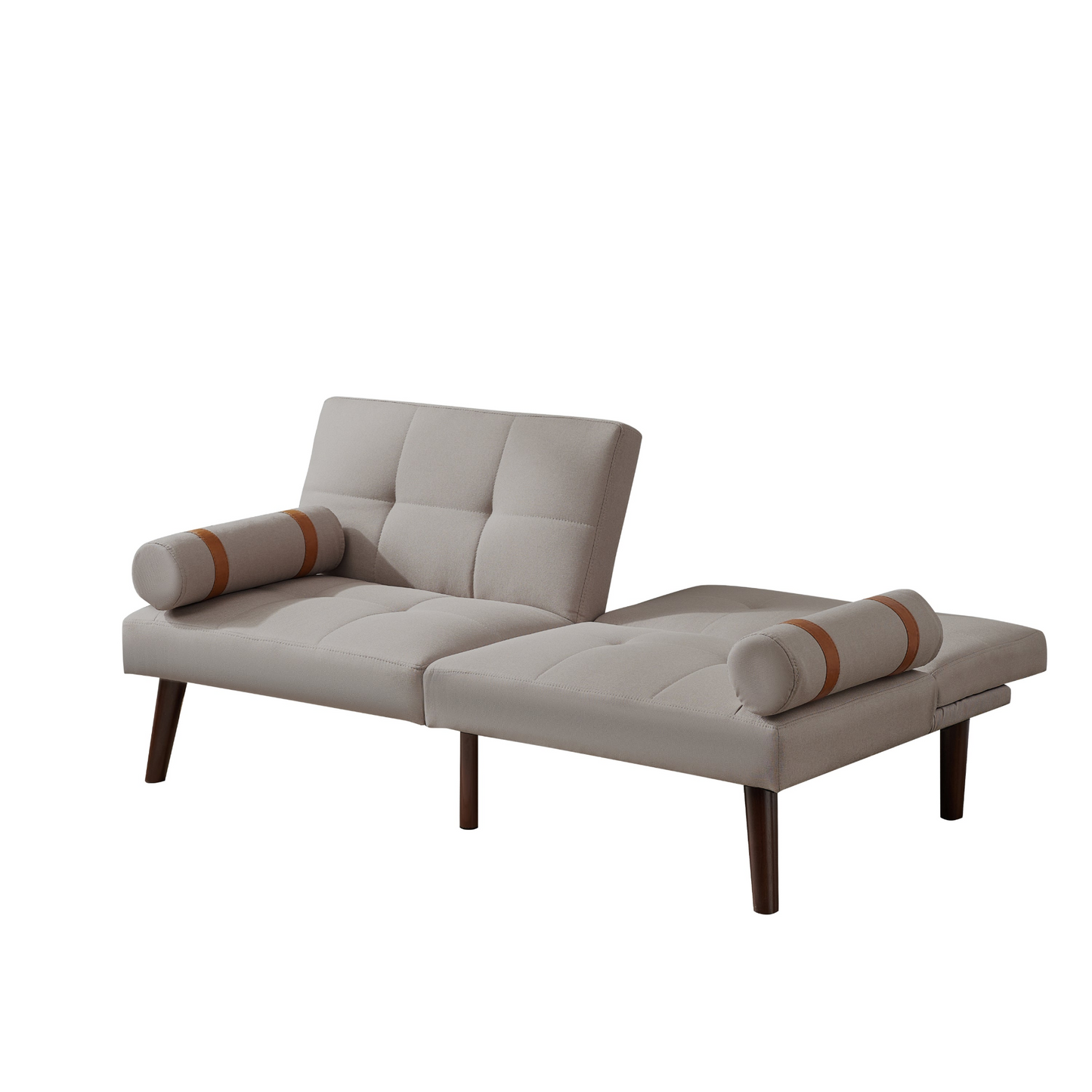 Convertible Sofa Bed Futon with Solid Wood Legs - Light Grey | Comfortable and Versatile