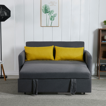 Twins Sofa Bed Grey Fabric - Multifunctional, Easy Assembly, Comfortable Support