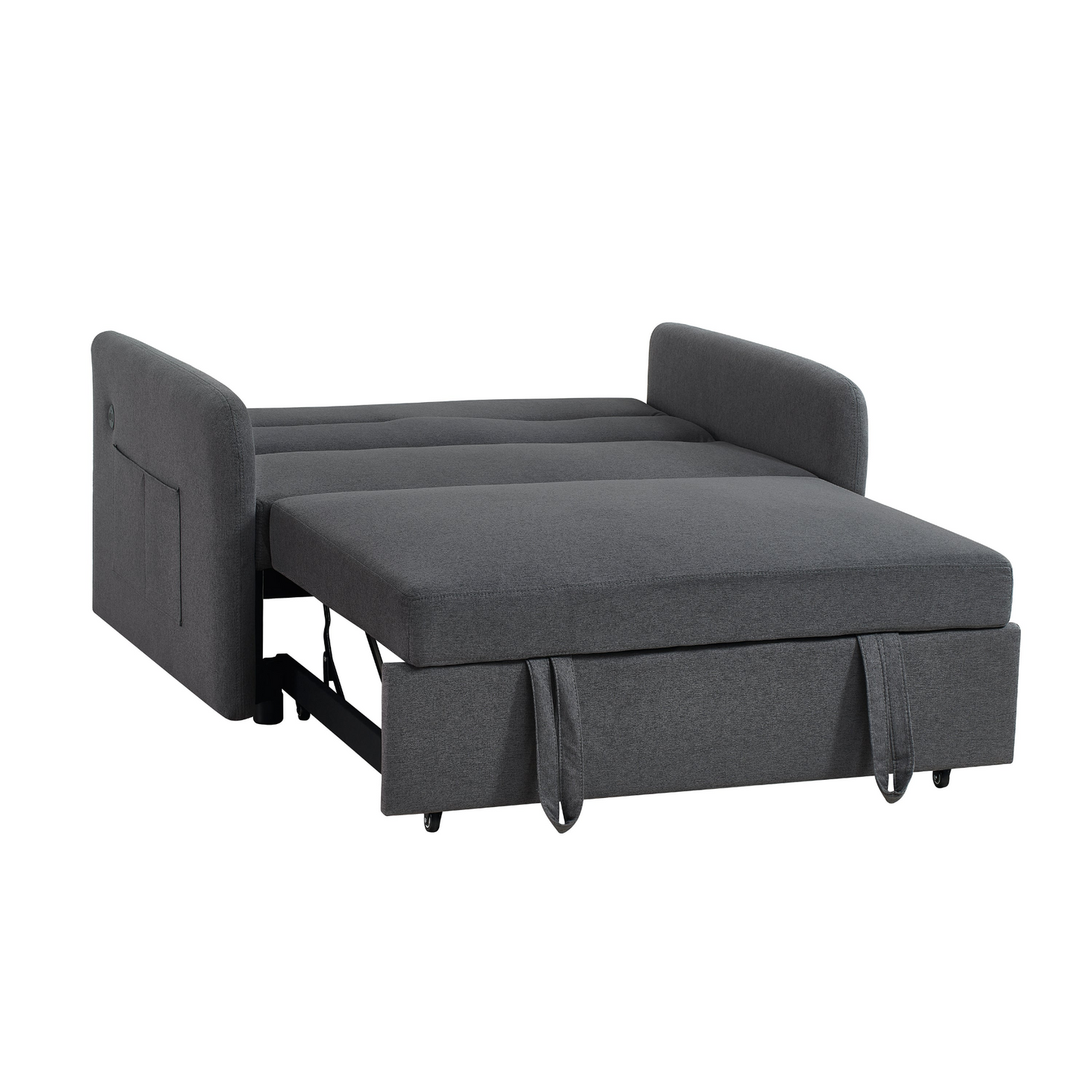 Twins Sofa Bed Grey Fabric - Multifunctional, Easy Assembly, Comfortable Support