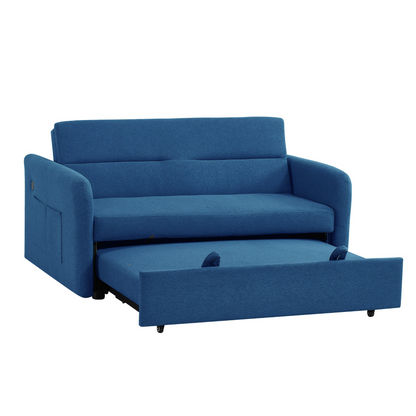 Twins Sofa Bed Blue Fabric - Multifunctional & Comfortable | Cozy Retreat