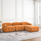 Modular Sectional Sofa, Button Tufted, L Shaped Couch with Reversible Ottoman