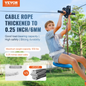 VEVOR Zipline Kit for Kids and Adult, 120 ft Zip Line Kits Up to 500 lb, Backyard Outdoor Quick Setup Zipline, Playground Entertainment with Stainless Steel Zipline, Spring Brake, Safety Harness, Seat