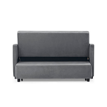 Loveseats Sofa Bed with Pull-out Bed, Adjustable Back and Two Arm Pocket, TypeC and USB Charging with Copper Nail, Grey (47"x53"x31")