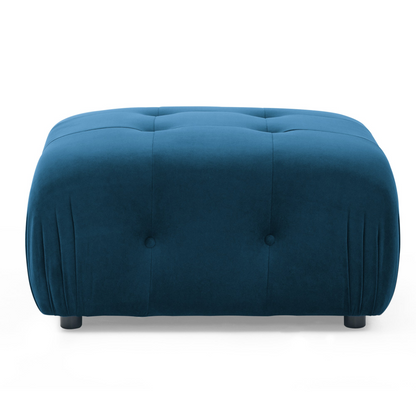 Modular Sectional Sofa, Button Tufted, DIY Combination, L Shaped Couch with Reversible Ottoman - Navy Velvet