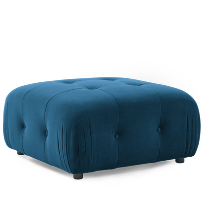 Modular Sectional Sofa, Button Tufted, DIY Combination, L Shaped Couch with Reversible Ottoman - Navy Velvet