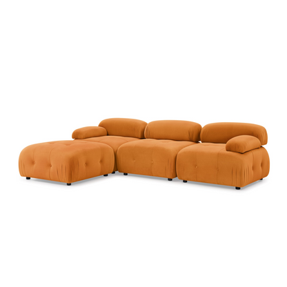 Modular Sectional Sofa, Button Tufted, L Shaped Couch with Reversible Ottoman