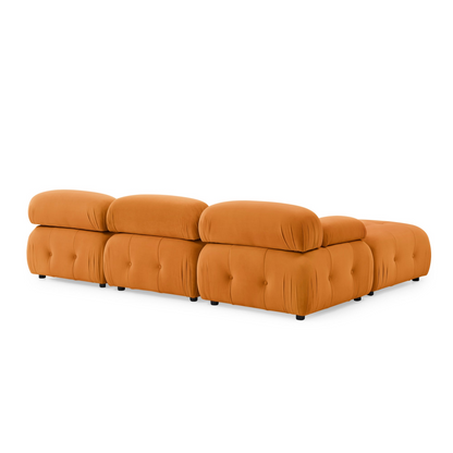 Modular Sectional Sofa, Button Tufted, L Shaped Couch with Reversible Ottoman