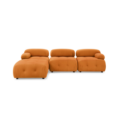 Modular Sectional Sofa, Button Tufted, L Shaped Couch with Reversible Ottoman