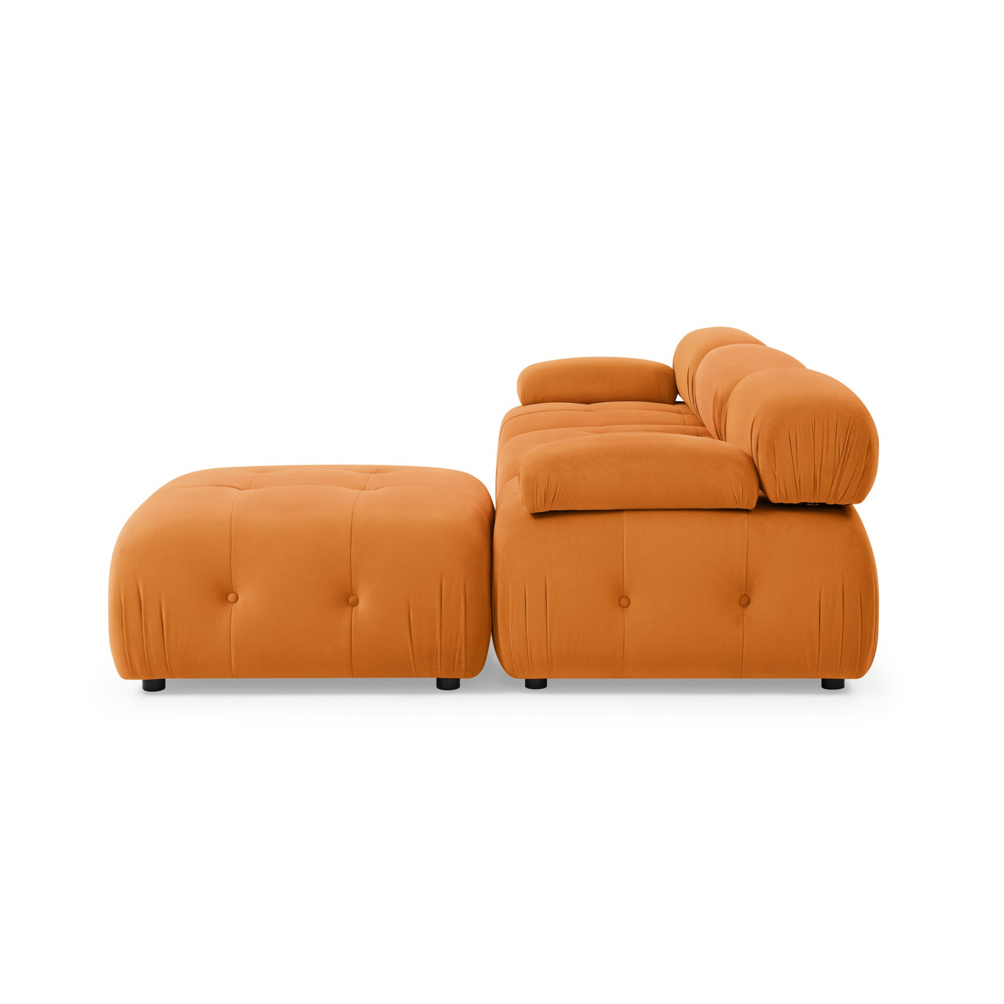 Modular Sectional Sofa, Button Tufted, L Shaped Couch with Reversible Ottoman