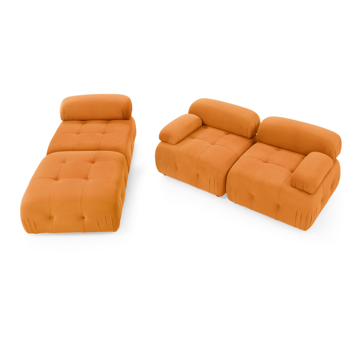 Modular Sectional Sofa, Button Tufted, L Shaped Couch with Reversible Ottoman