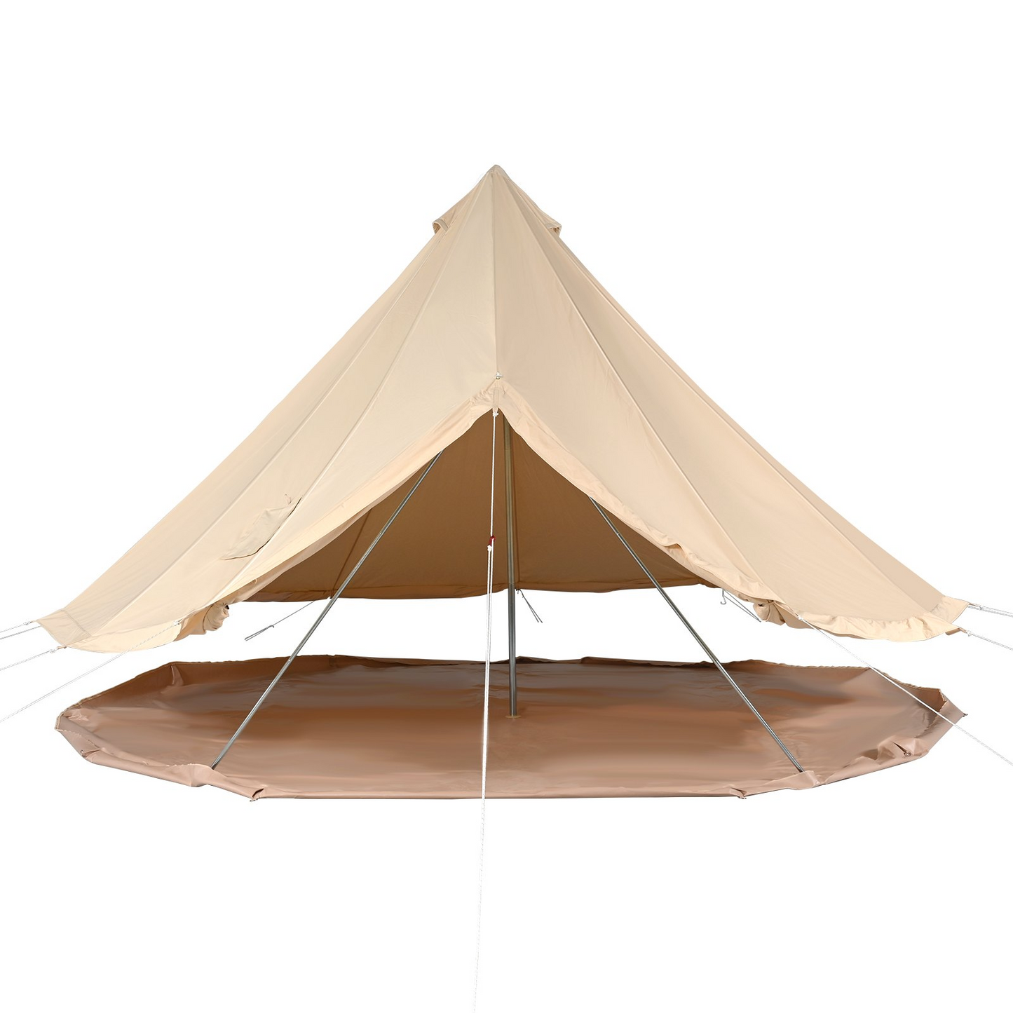 VEVOR 5-8 Person Canvas Glamping Bell Tent, Breathable Waterproof Yurt Tent with Stove Jack and Detachable Side Wall for Family Camping,13'x 13'x98"(Diameter 4M)