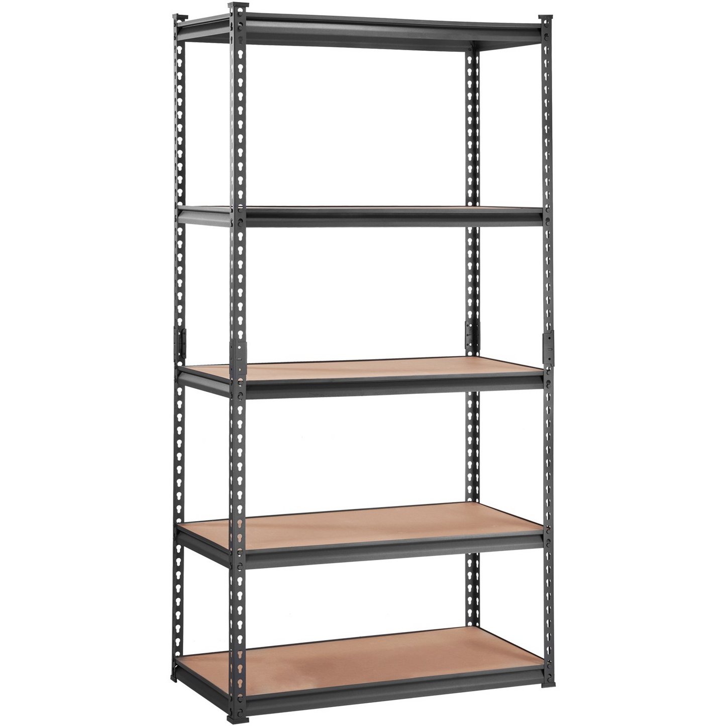 VEVOR Storage Shelving Unit, 5-Tier Adjustable, 2000 lbs Capacity, Heavy Duty Garage Shelves Metal Organizer Utility Rack, Black, 36" L x 18" W x 72" H for Kitchen Pantry Basement Bathroom Laundry