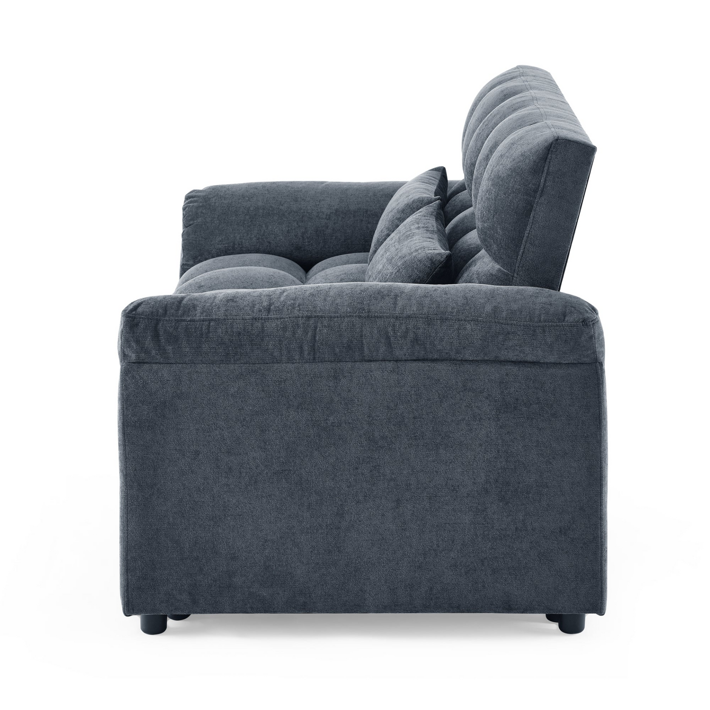 Loveseats Sofa Bed with Pull-out Bed, Adjustable Back, Blue+ Grey - Comfortable and Stylish