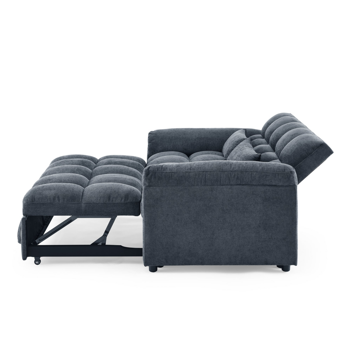 Loveseats Sofa Bed with Pull-out Bed, Adjustable Back, Blue+ Grey - Comfortable and Stylish