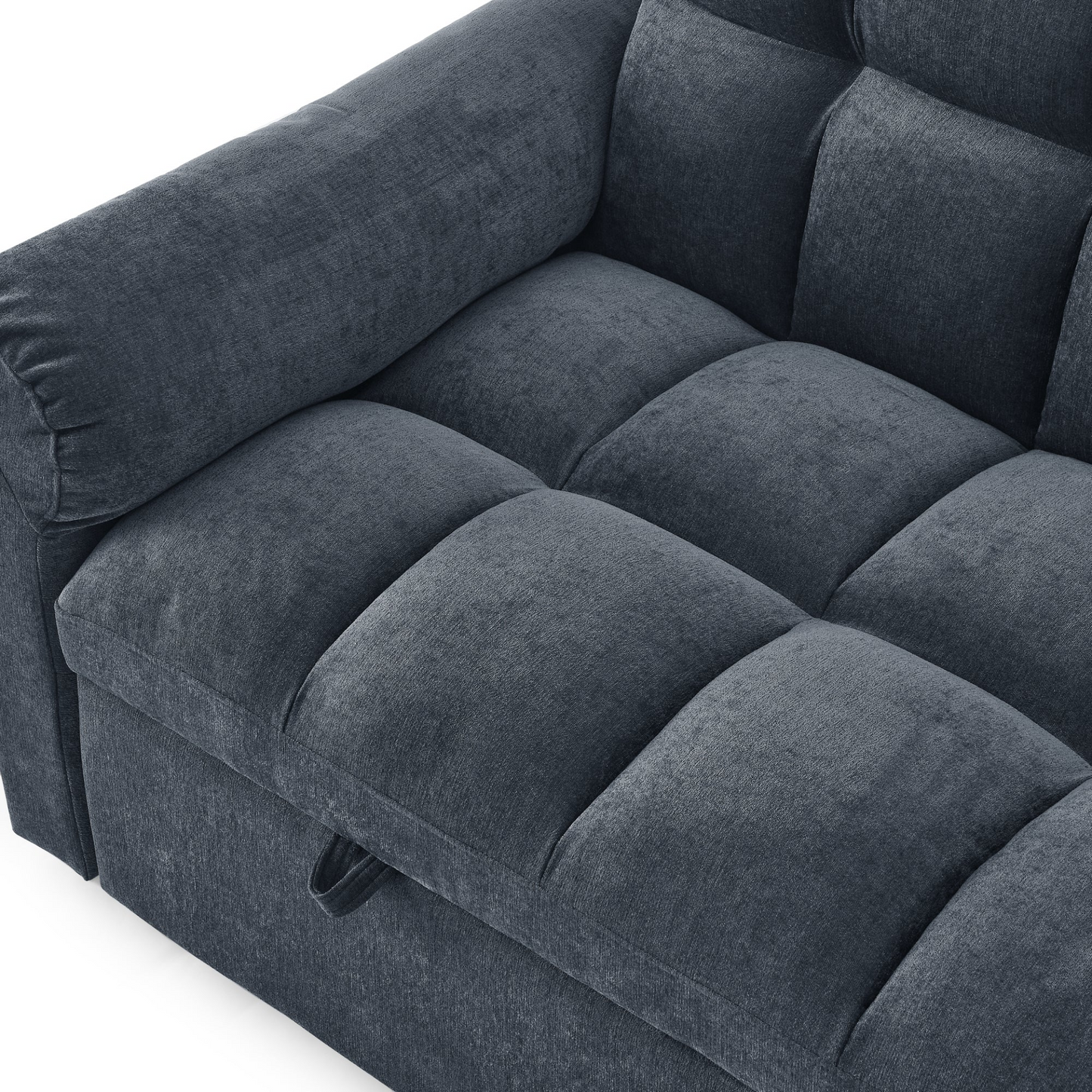 Loveseats Sofa Bed with Pull-out Bed, Adjustable Back, Blue+ Grey - Comfortable and Stylish