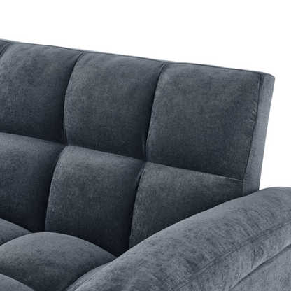 Loveseats Sofa Bed with Pull-out Bed, Adjustable Back, Blue+ Grey - Comfortable and Stylish