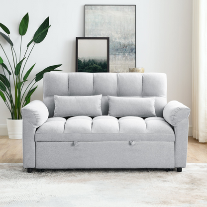 Loveseats Sofa Bed with Pull-out Bed, Adjustable Back, Light Grey - Comfortable and Versatile Furniture