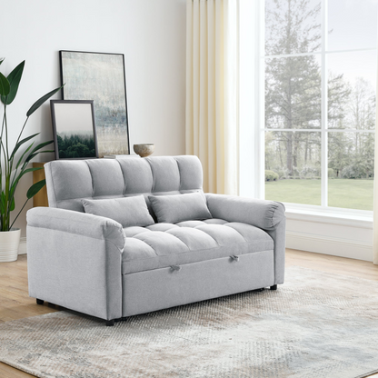 Loveseats Sofa Bed with Pull-out Bed, Adjustable Back, Light Grey - Comfortable and Versatile Furniture