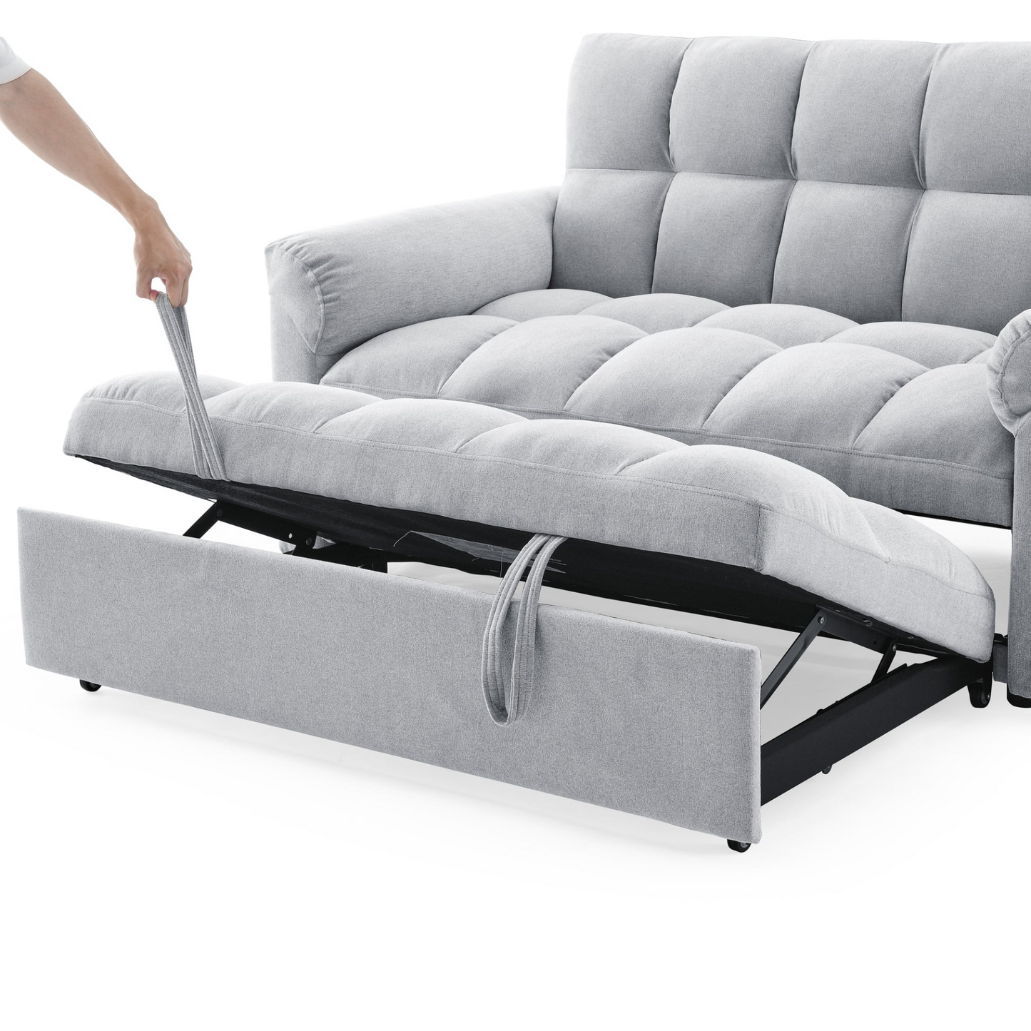 Loveseats Sofa Bed with Pull-out Bed, Adjustable Back, Light Grey - Comfortable and Versatile Furniture