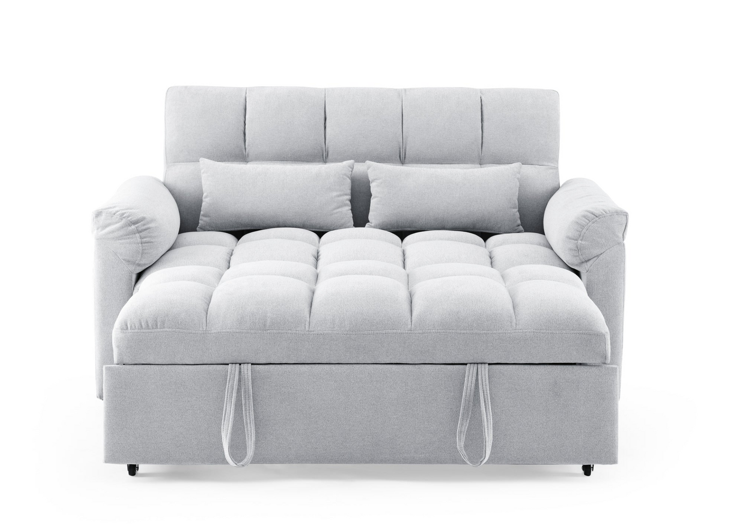 Loveseats Sofa Bed with Pull-out Bed, Adjustable Back, Light Grey - Comfortable and Versatile Furniture