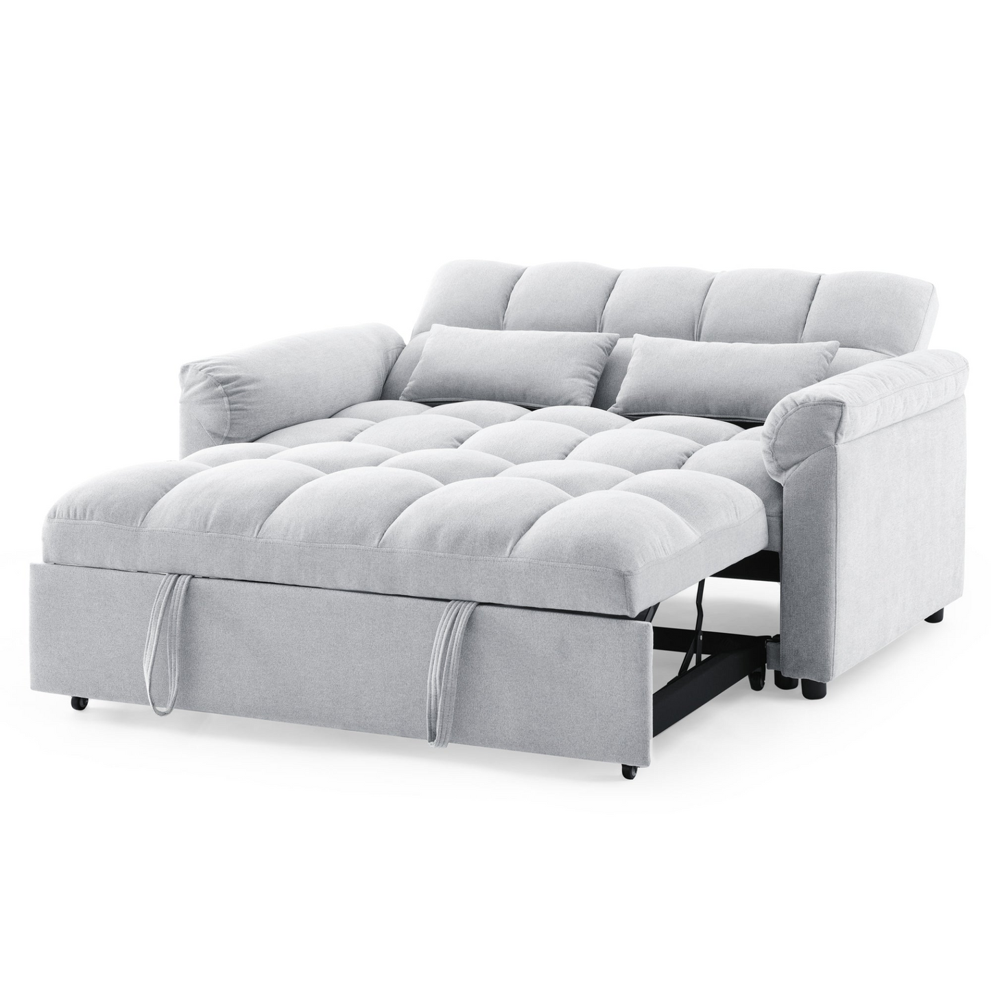 Loveseats Sofa Bed with Pull-out Bed, Adjustable Back, Light Grey - Comfortable and Versatile Furniture