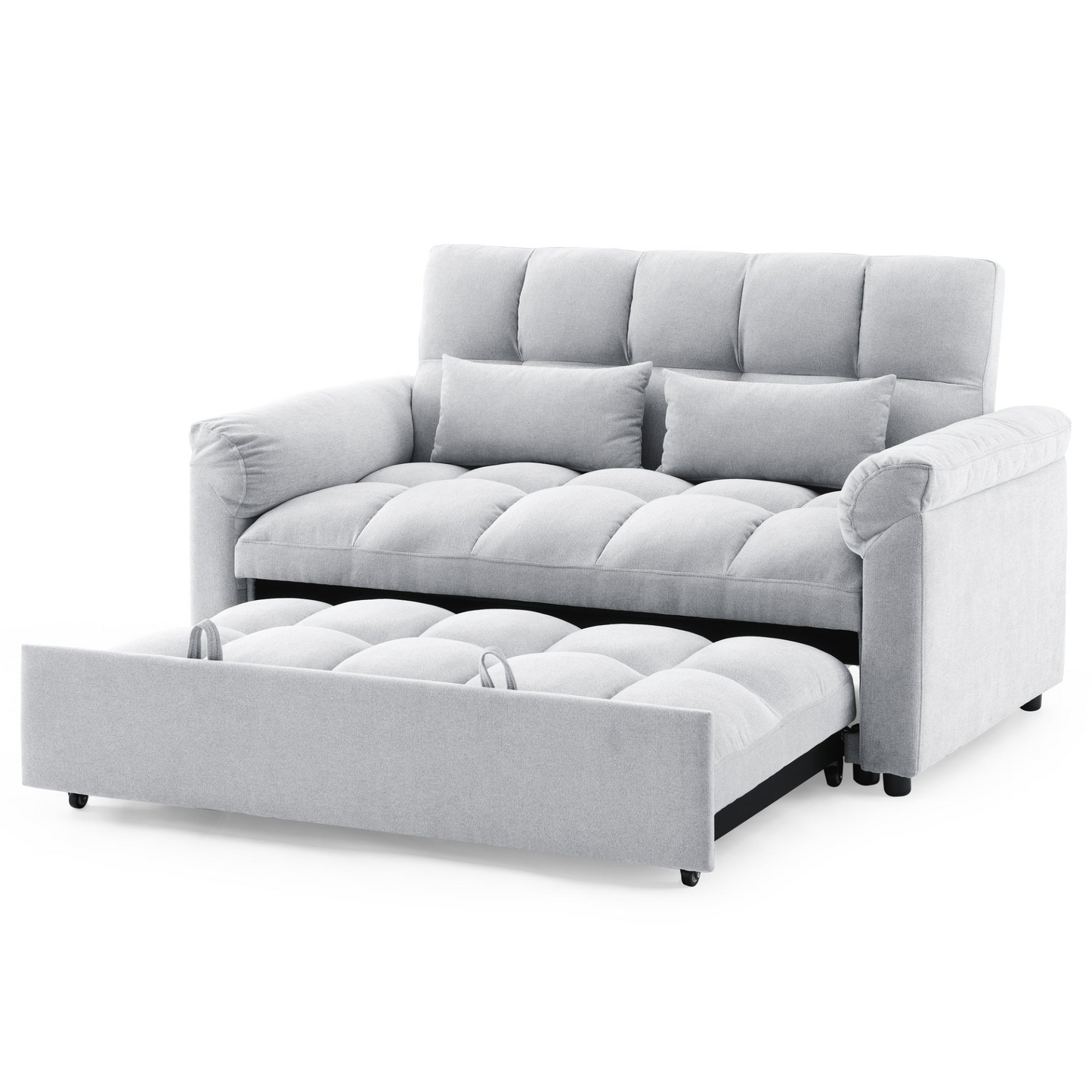 Loveseats Sofa Bed with Pull-out Bed, Adjustable Back, Light Grey - Comfortable and Versatile Furniture