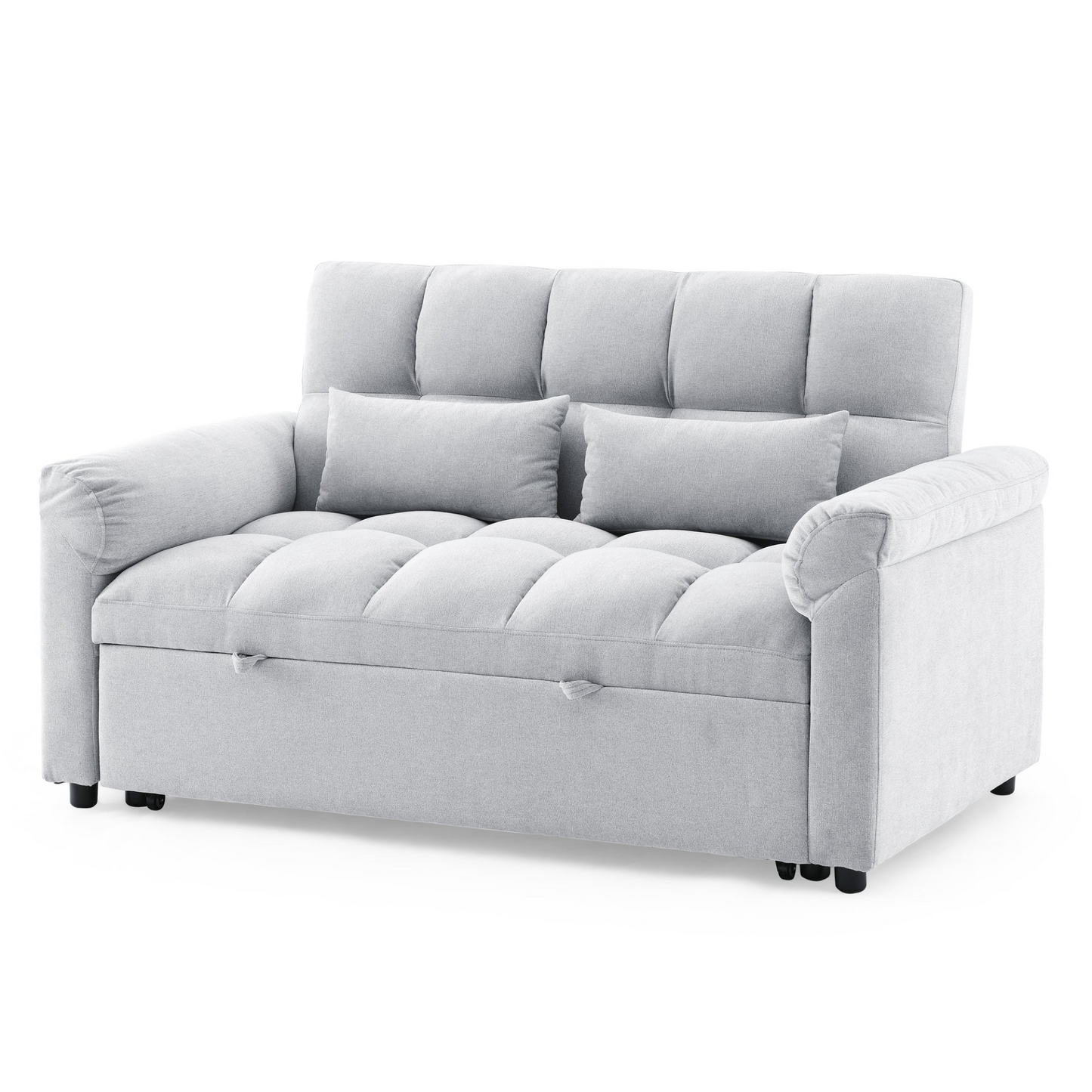 Loveseats Sofa Bed with Pull-out Bed, Adjustable Back, Light Grey - Comfortable and Versatile Furniture