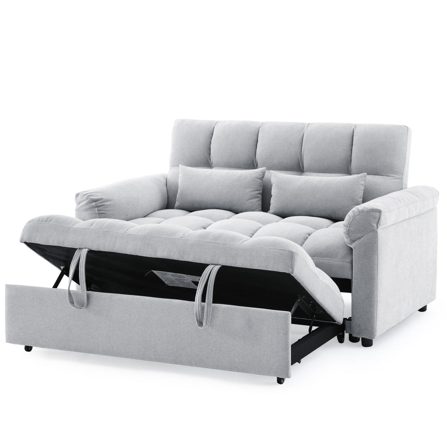 Loveseats Sofa Bed with Pull-out Bed, Adjustable Back, Light Grey - Comfortable and Versatile Furniture