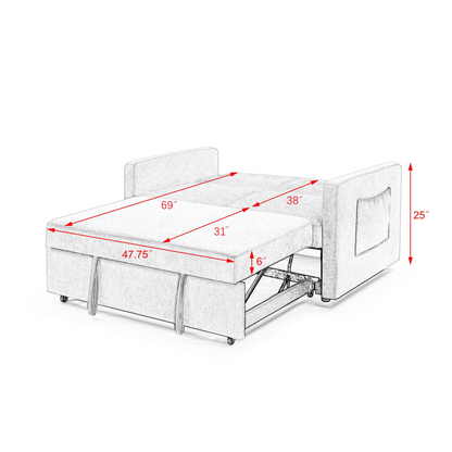 Loveseats Sofa Bed with Pull-out Bed - Comfortable and Versatile Furniture