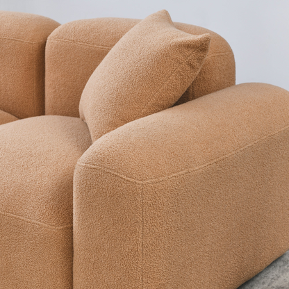 L-Shape Modular Sectional Sofa, DIY Combination, Teddy Fabric, Camel - Comfort and Versatility for Your Living Space