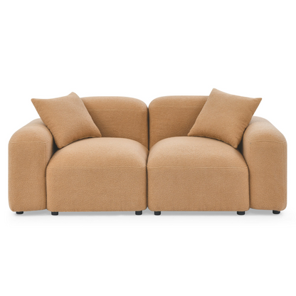 L-Shape Modular Sectional Sofa, DIY Combination, Teddy Fabric, Camel - Comfort and Versatility for Your Living Space