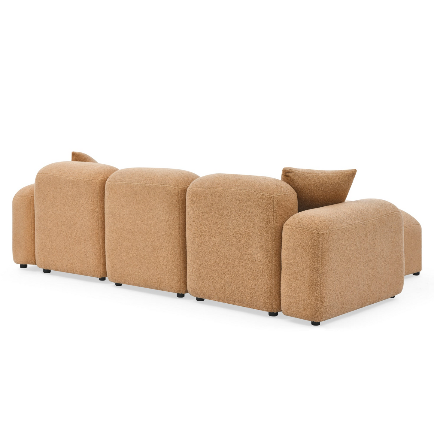 L-Shape Modular Sectional Sofa, DIY Combination, Teddy Fabric, Camel - Comfort and Versatility for Your Living Space