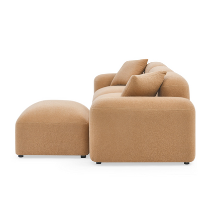 L-Shape Modular Sectional Sofa, DIY Combination, Teddy Fabric, Camel - Comfort and Versatility for Your Living Space