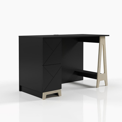 2-Drawer Home Office Desk, Black - Stylish and Functional | Atypik